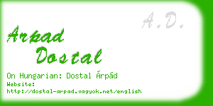 arpad dostal business card